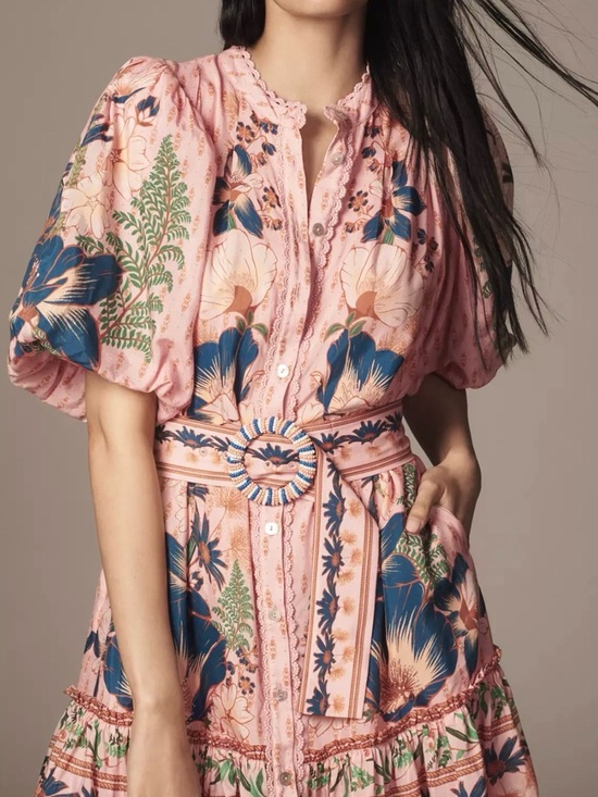 FARM Rio Dresses & Skirts - Farm Rio Dream Garden Puff-Sleeve Mini Dress